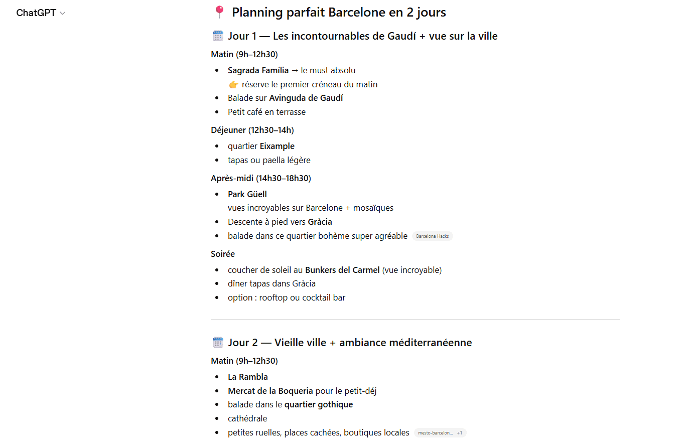 Planning réalisé par ChatGPT