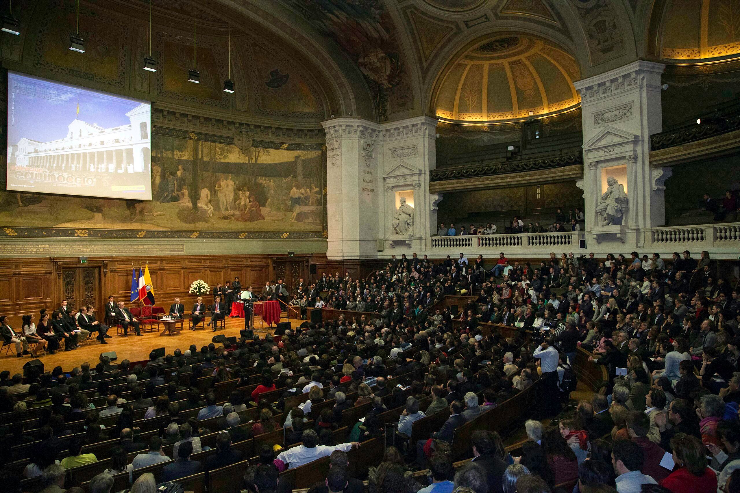 The main amphitheater of the Sorbonne in Paris.