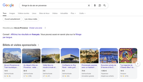 Captura de pantalla de Google Things To Do